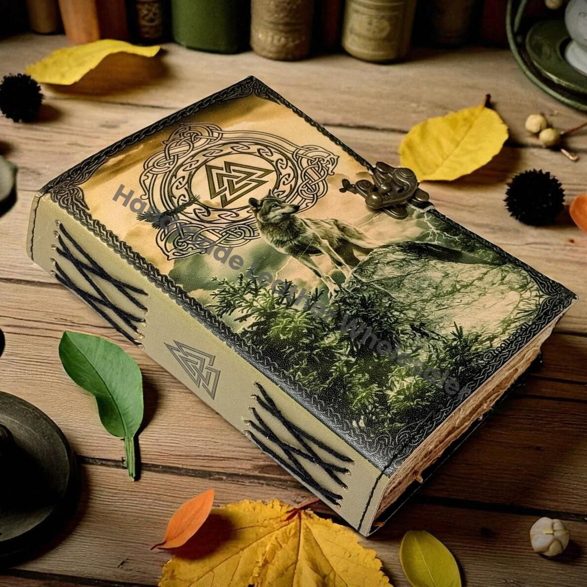 Fox Leather Journal | Handmade Grimoire, Book of Shadows, Deckle Edge