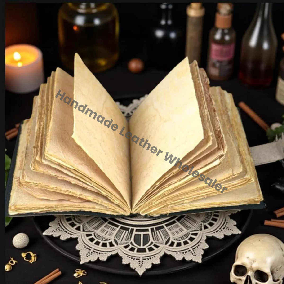 Fox Leather Journal | Woodland Grimoire Spellbook | Wiccan Pagan Diary | Gothic Witchcraft Notebook | Handmade Forest Witch Fox Journal