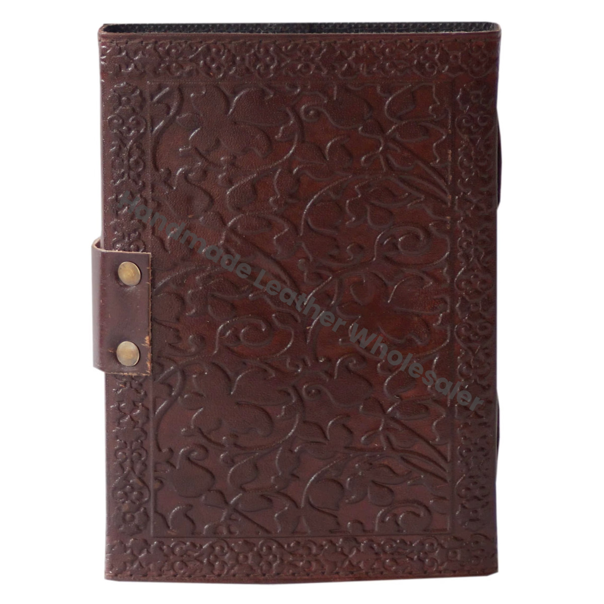 Genuine Handmade Antique Design Embossed Spiral Hardcover Leather Notebook Sketchbook Anchor Journal Book Shadows Paper Gift