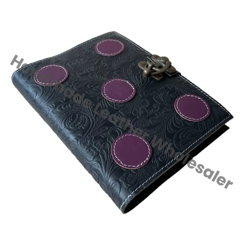 Genuine Leather Journal Soft Garden Flower Notebook Blank Vintage High Quality Eco-friendly Paper Custom Gift Deckle