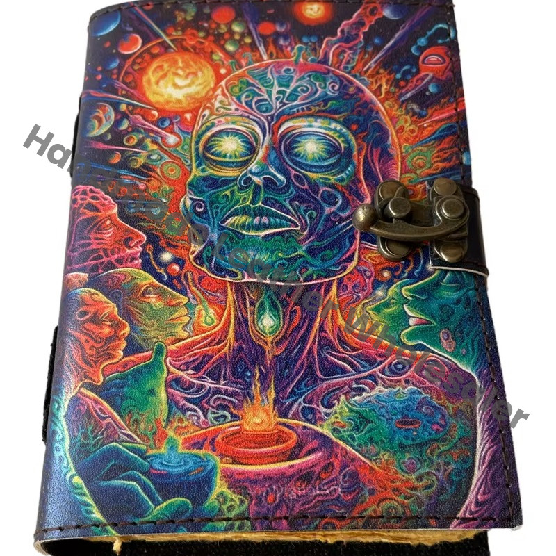 Goddess of Galexy Book of Shadows Vintage Decor Deckle Art Paper Leather Gift Book Wiccan Witchcraft Sketchbook Drawing Journal