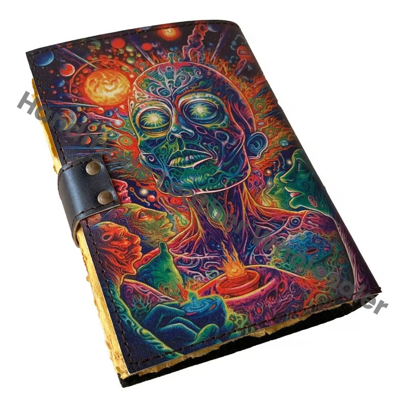 Goddess of Galexy Book of Shadows Vintage Decor Deckle Art Paper Leather Gift Book Wiccan Witchcraft Sketchbook Drawing Journal