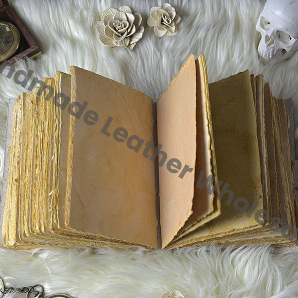Gothic Leather Grimoire – Death Tarot Journal with Deckle Edge Pages