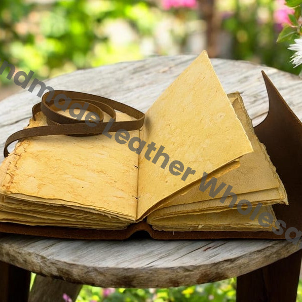 Grimoire Fox Embossed Leather Journal Blank Spell book of shadows - Handmade Vintage paper Journal for gifts