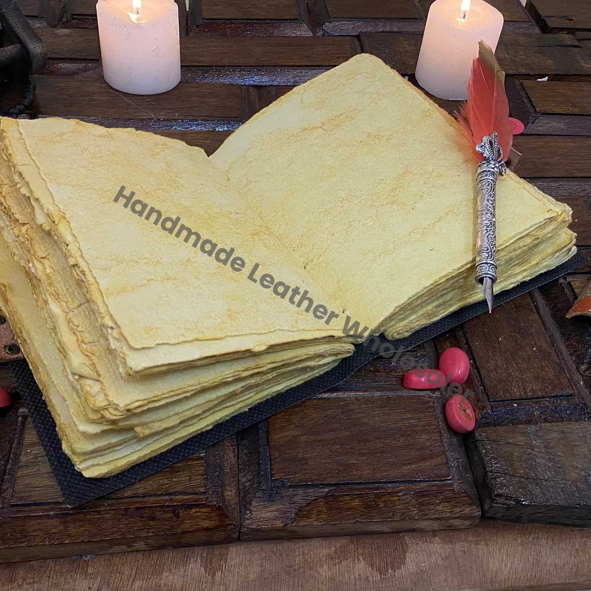 Grimoire Handmade Leather journal blank spell book of shadows Witchcraft Notebook