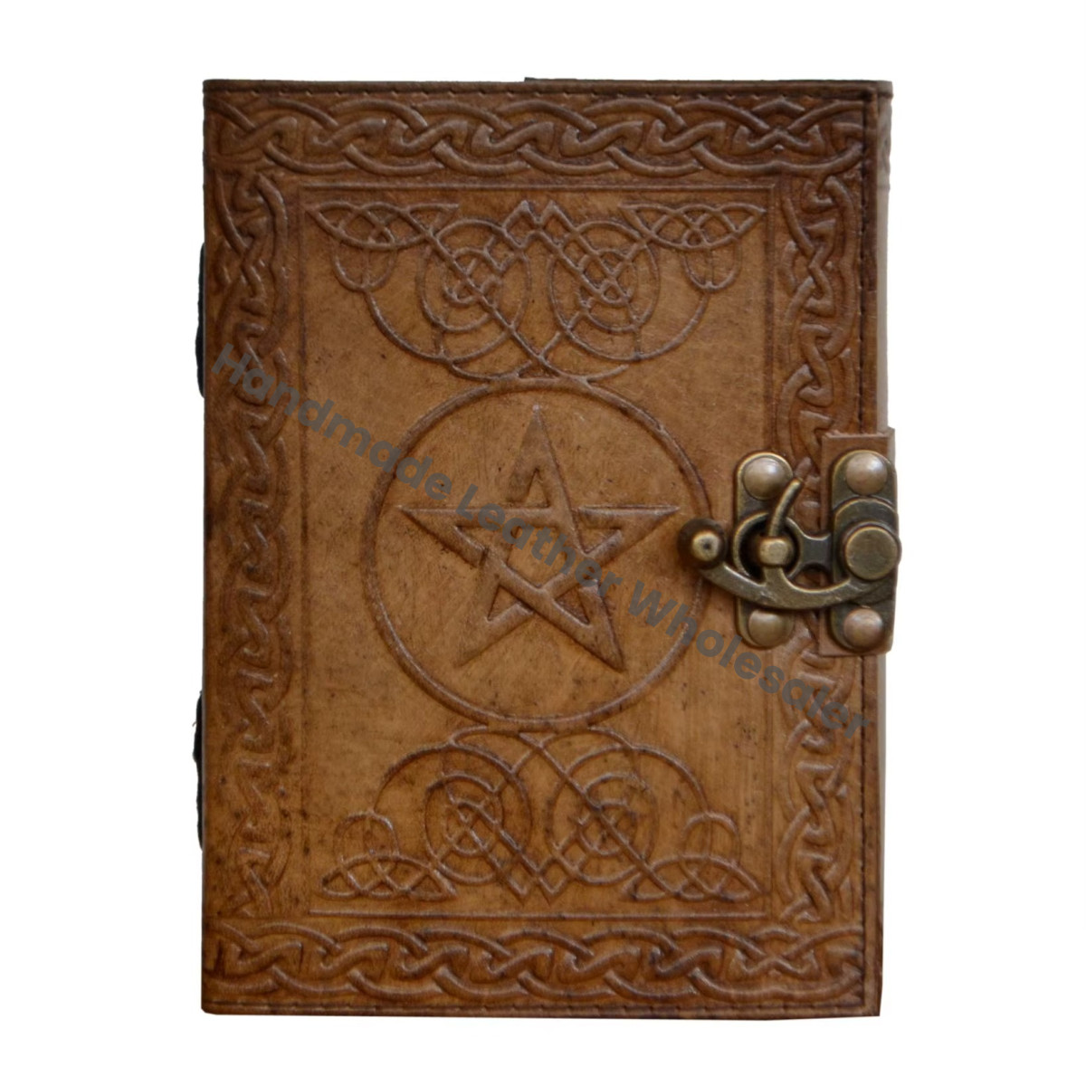 Grimoire Handmade Leather Pentagram Embossed Blank Journal Book of Shadows Notebook Office Diary College Book Poetry Book Sketch