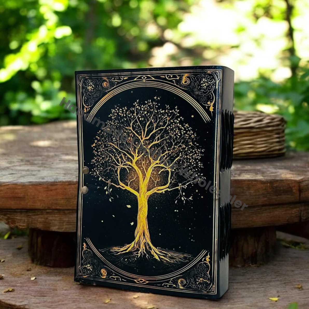 Grimoire leather journal Notebook Tree of Life Journal, Blank spell book of shadows Leather Celestial Gifts