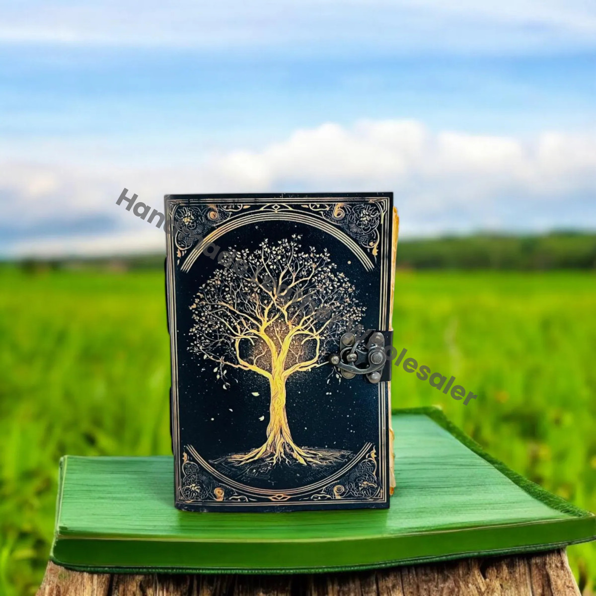 Grimoire leather journal Notebook Tree of Life Journal, Blank spell book of shadows Leather Celestial Gifts
