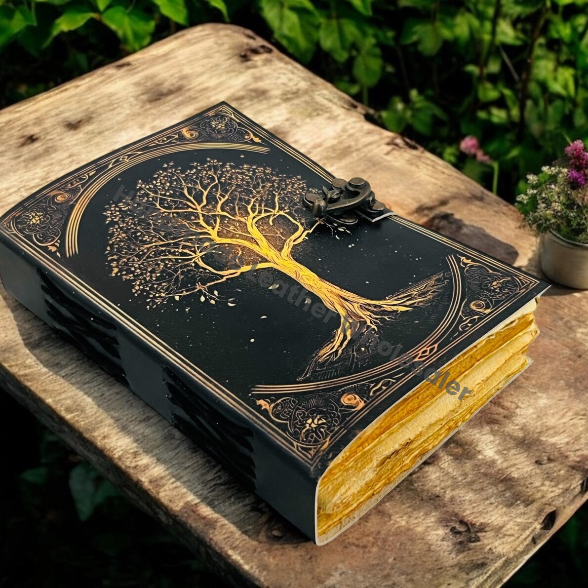 Grimoire leather journal Notebook Tree of Life Journal, Blank spell book of shadows Leather Celestial Gifts