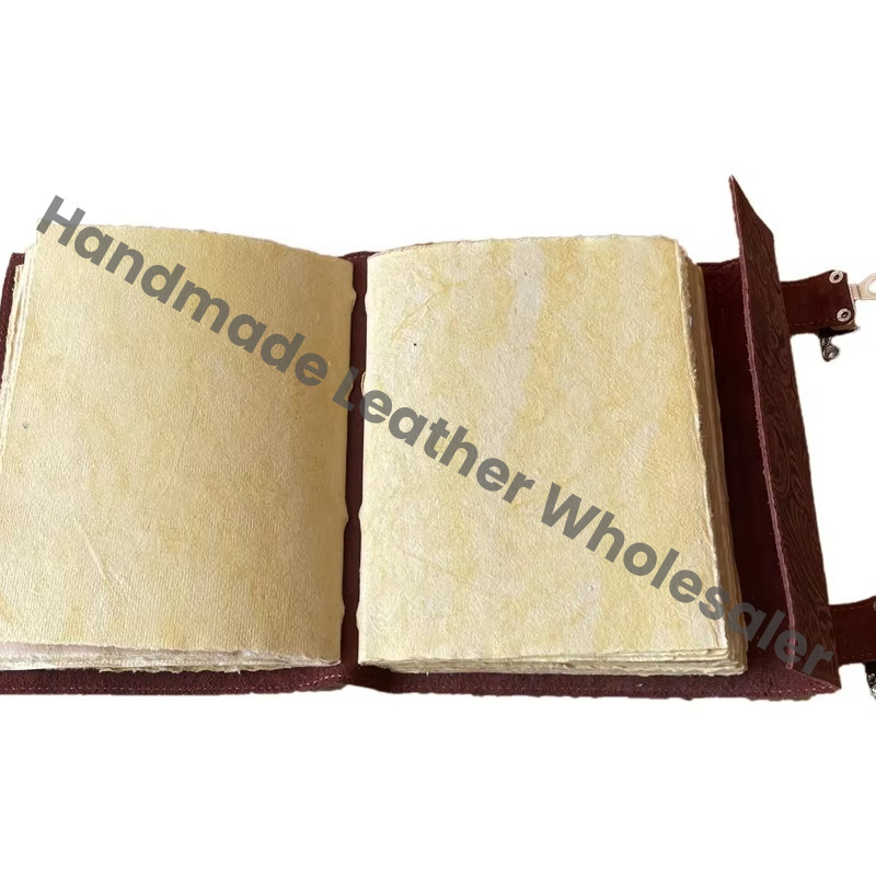 Grimoire Spells Books Cross Leather practical book of shadows Handmade Antique Deckle Paper Beautiful Vintage Garden Flower