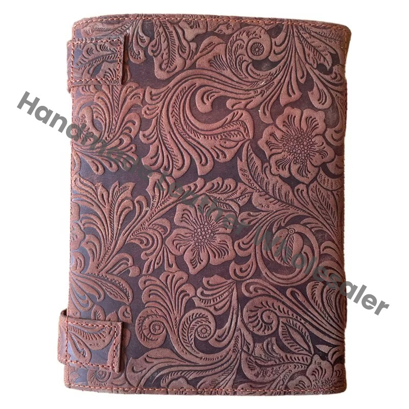 Grimoire Spells Books Cross Leather practical book of shadows Handmade Antique Deckle Paper Beautiful Vintage Garden Flower