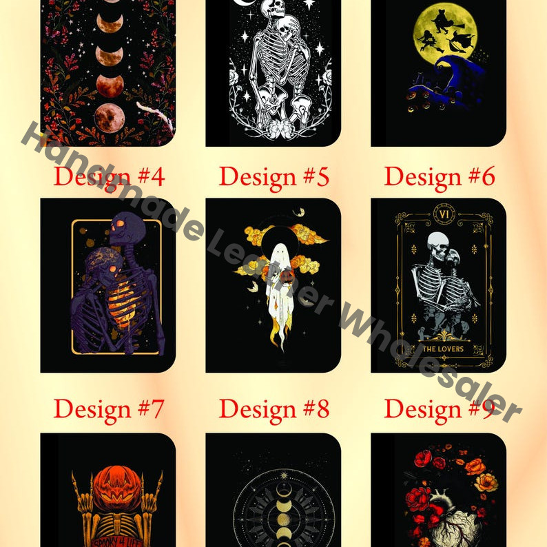 Halloween Leather Bifold Wallet, Personalized Card Holder