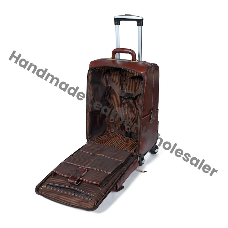 Handcrafted Buffalo Leather Carry-On Trolley Bag