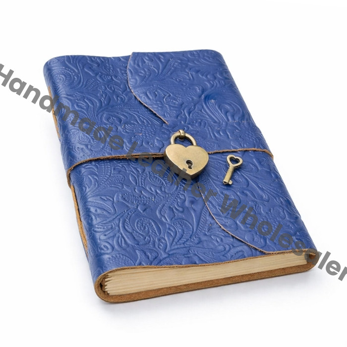 Handcrafted Leather Journal Notebook with Lock – Vintage Writing Book with Handmade Lined or Blank Pages