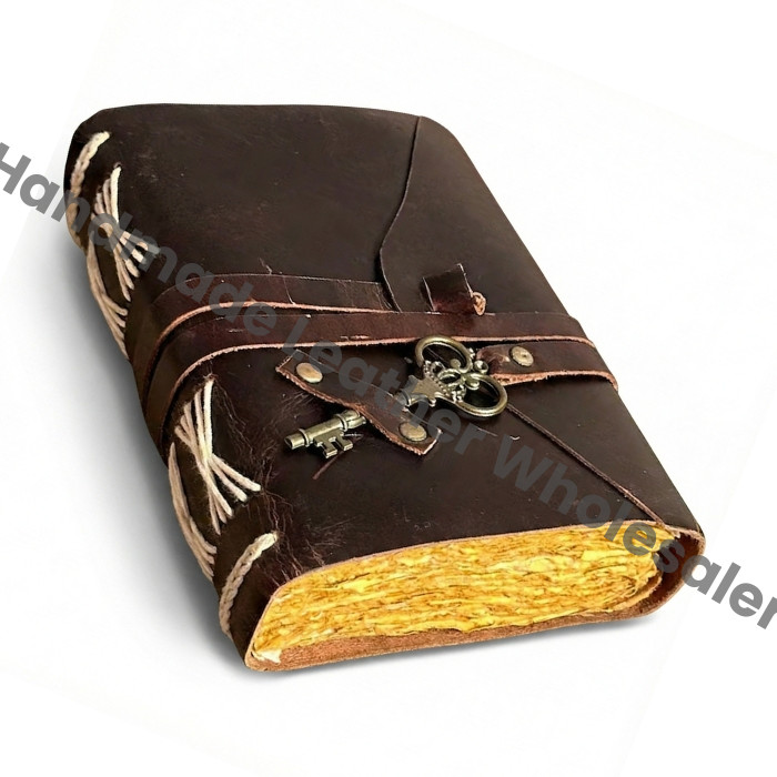 Handcrafted Leather Journal – Vintage Deckle Edge Paper, Book of Shadows