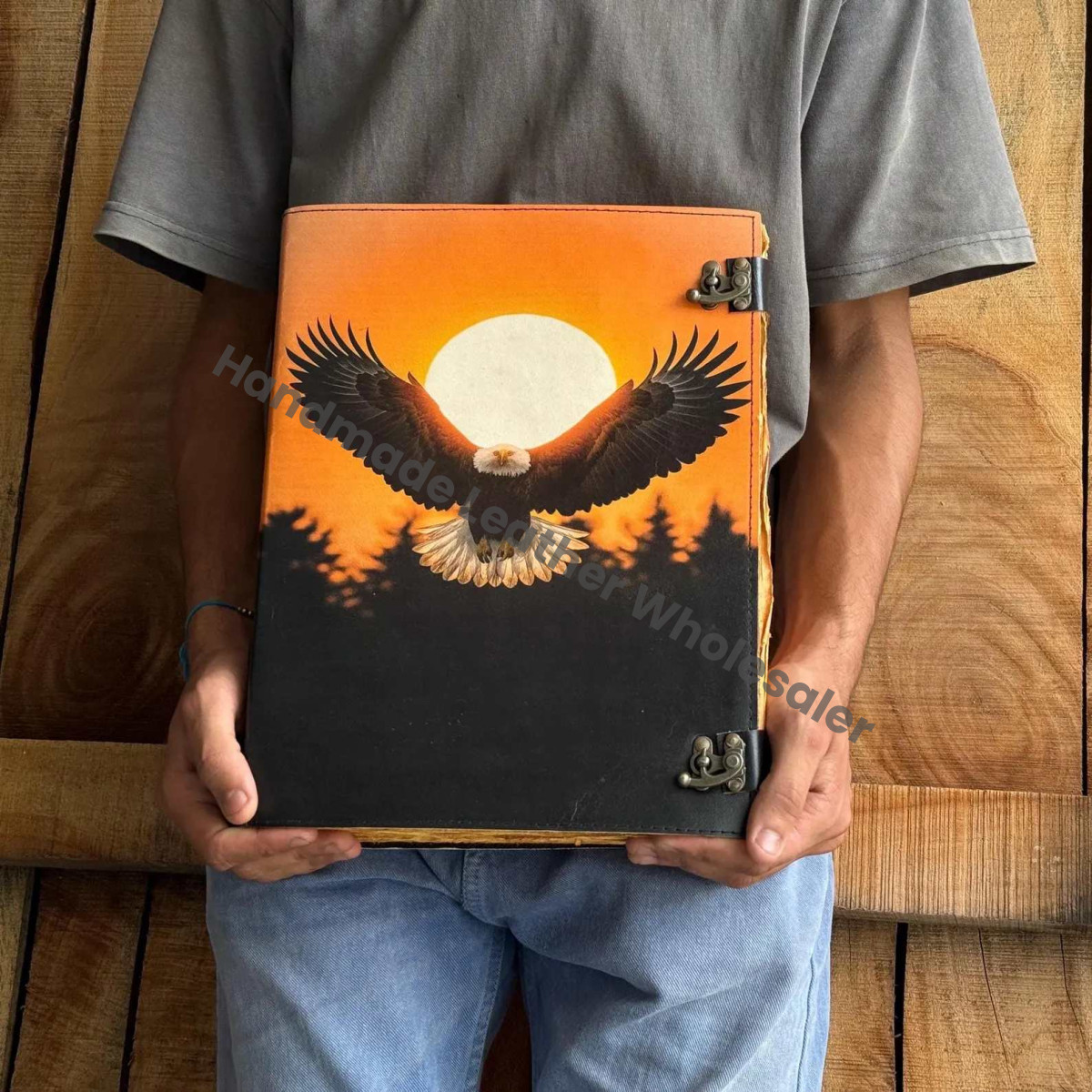 Handmade Buffalo Leather Journal: Vintage Blank Book of Shadows.