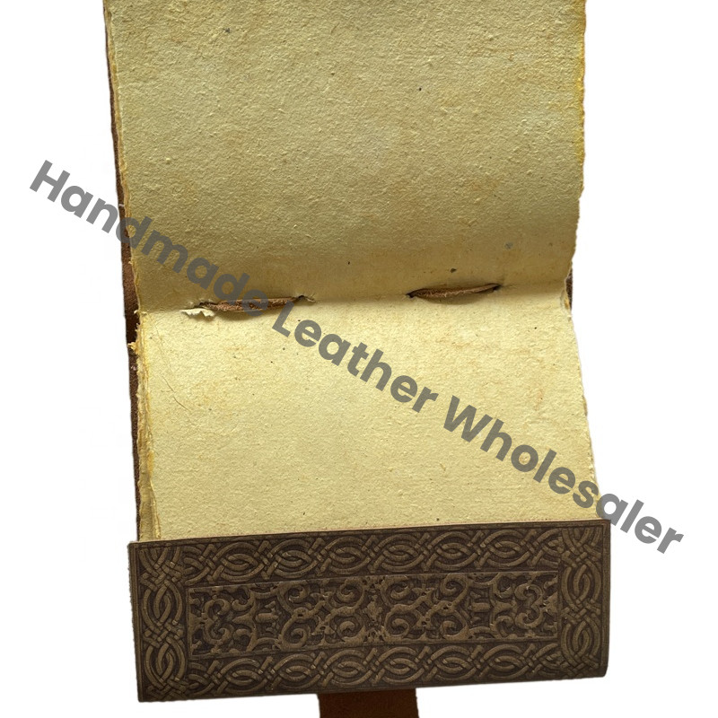 Handmade DND Leather Journal Soft Writing Notebook Daily Embossed Vintage Antique Paper Deckle Notebook Bound Writing Planner