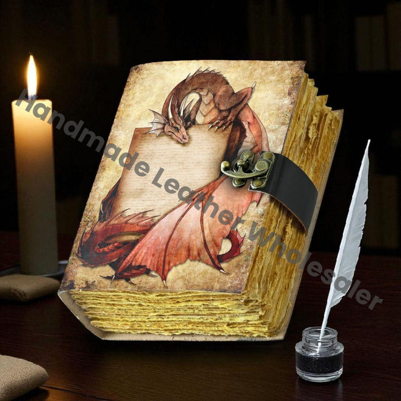 Handmade Dragon Leather Journal: Personalized Story Book for Writers