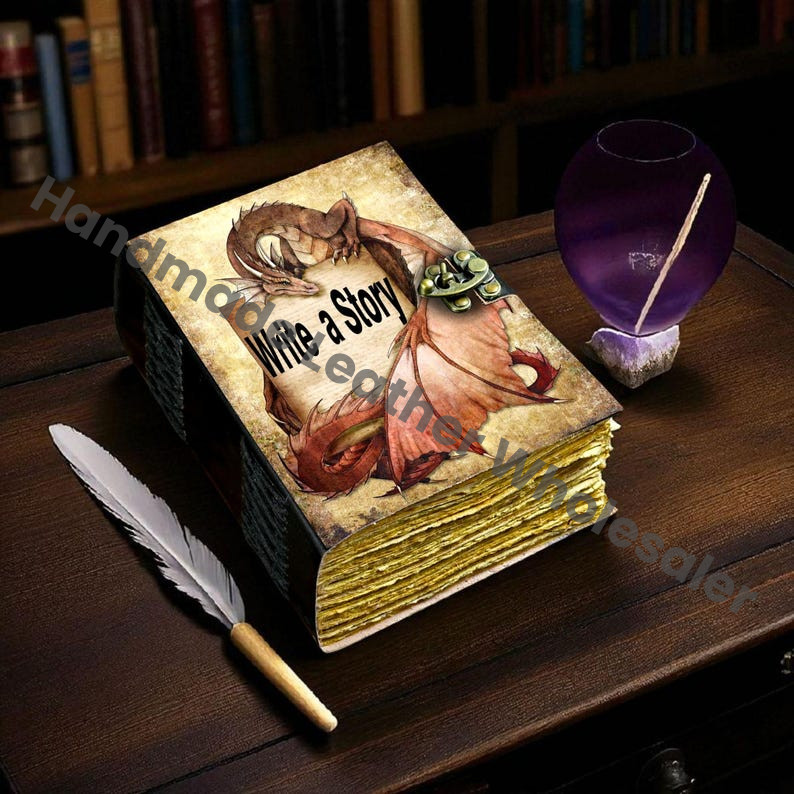Handmade Dragon Leather Journal: Personalized Story Book for Writers