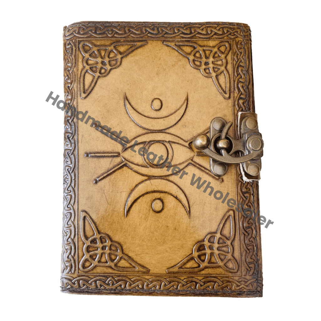 Handmade Embossed Leather Journal Eye of Horus Third Eye Leather Journal Vintage Color Design Notebook & Sketchbook Diary