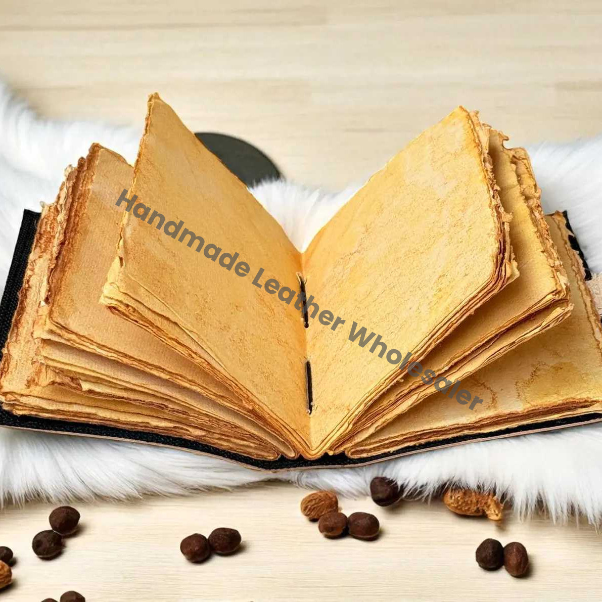 Handmade Fairy Leather Grimoire – Book of Shadows with Lock, Witchcraft Journal, Spell Book, Wiccan Notebook, Pagan Diary Magic Journal