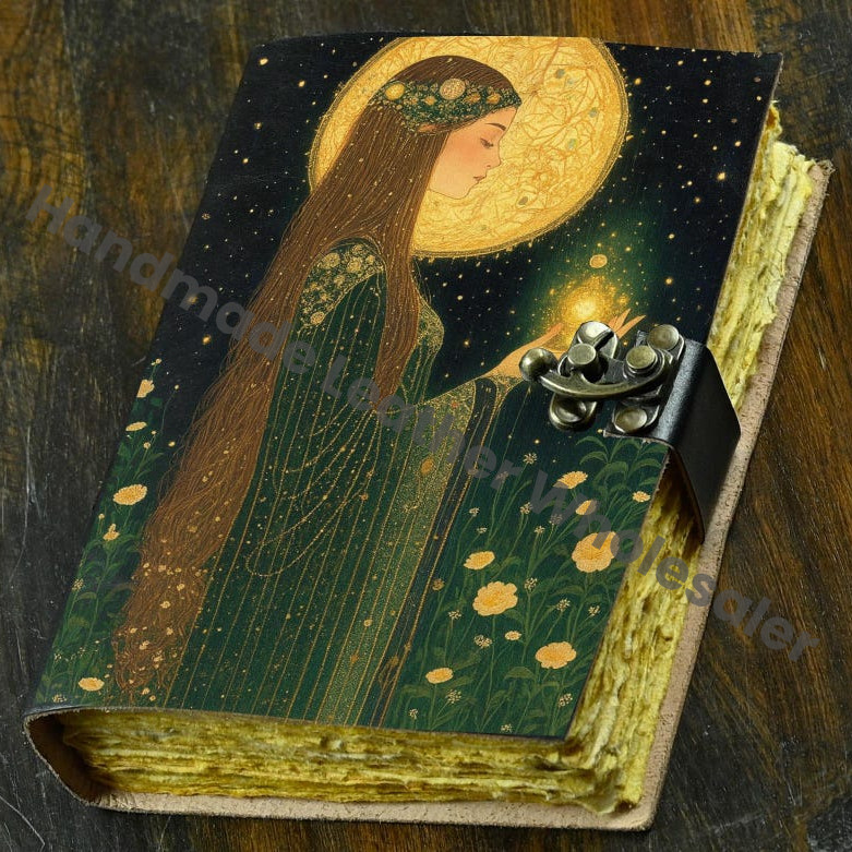 Handmade Fairy Leather Grimoire: Christmas Gift Book of Shadows