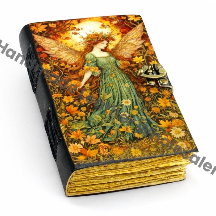 Handmade Fairy Leather Grimoire: Christmas Gift Book of Shadows