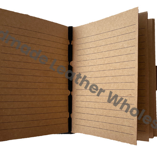 Handmade Five Stone Soft Leather Loose-Leaf Journal Vintage Genuine Brown Design Notebook Travel Diary Gift Women Custom Logo