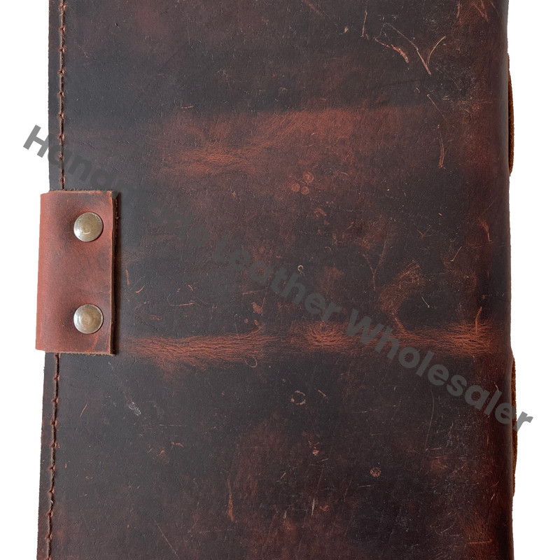 Handmade Five Stone Soft Leather Loose-Leaf Journal Vintage Genuine Brown Design Notebook Travel Diary Gift Women Custom Logo