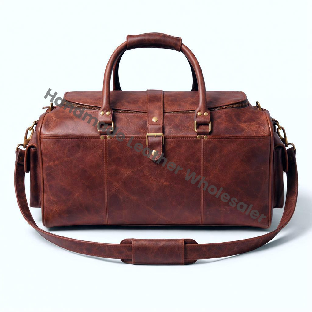 Handmade Full Grain Leather Duffle Bag, Laser Engraved Weekender Carry-on Luggage, Retro Travel Holdall For Men, Personalised Gifts For Him