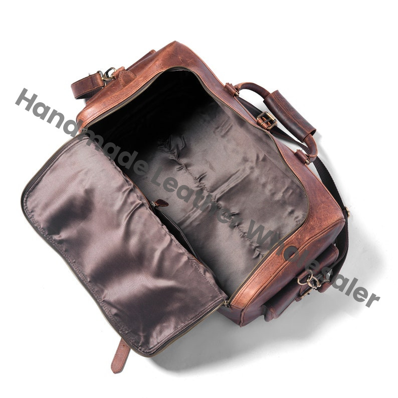 Handmade Full Grain Leather Duffle Bag, Laser Engraved Weekender Carry-on Luggage, Retro Travel Holdall For Men, Personalised Gifts For Him