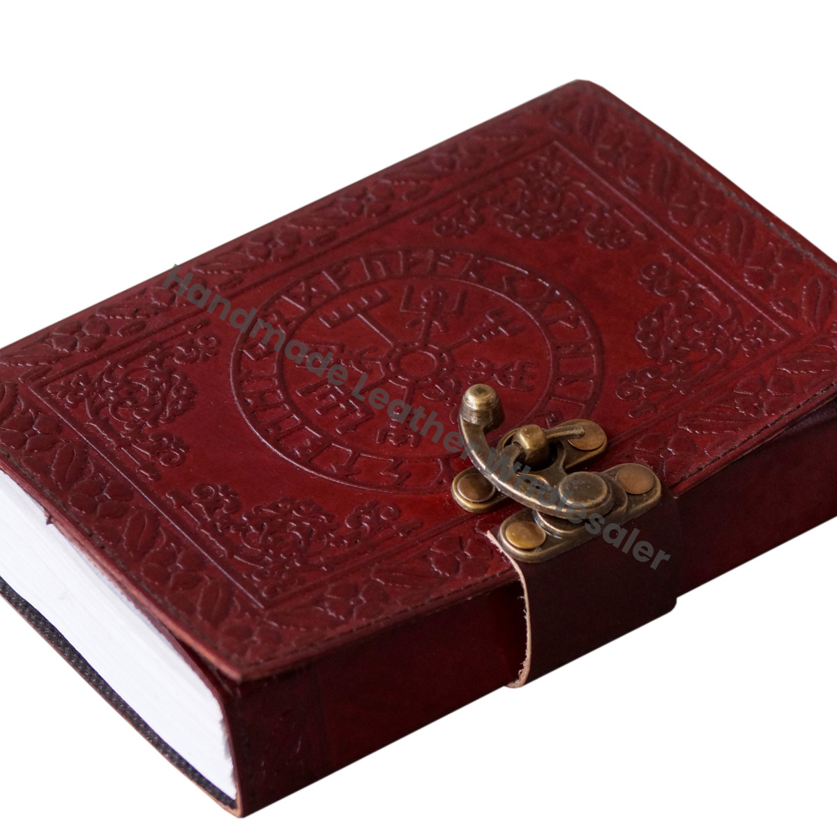 Handmade Genuine Leather Address Book Mandala Chakra Embossed Antique Design Eco-friendly Paper Custom Logo
