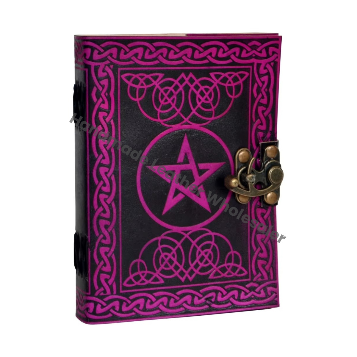 Handmade Genuine Leather Pentagram Journal | Vintage Wiccan Notebook | Custom Leather Spell Book Diary for Gift