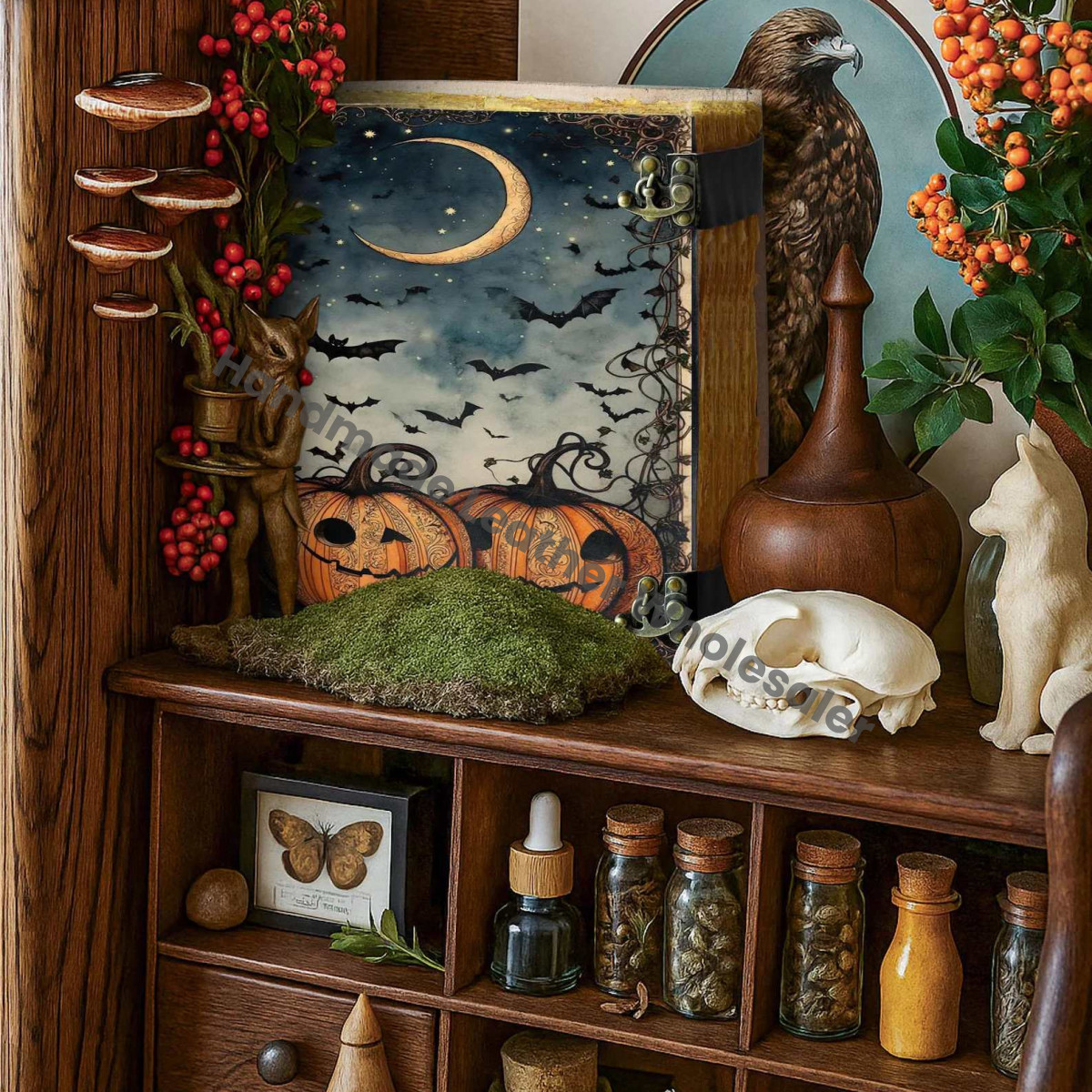 Handmade Halloween Grimoire Journal: Gothic Witchcraft Book of Shadows