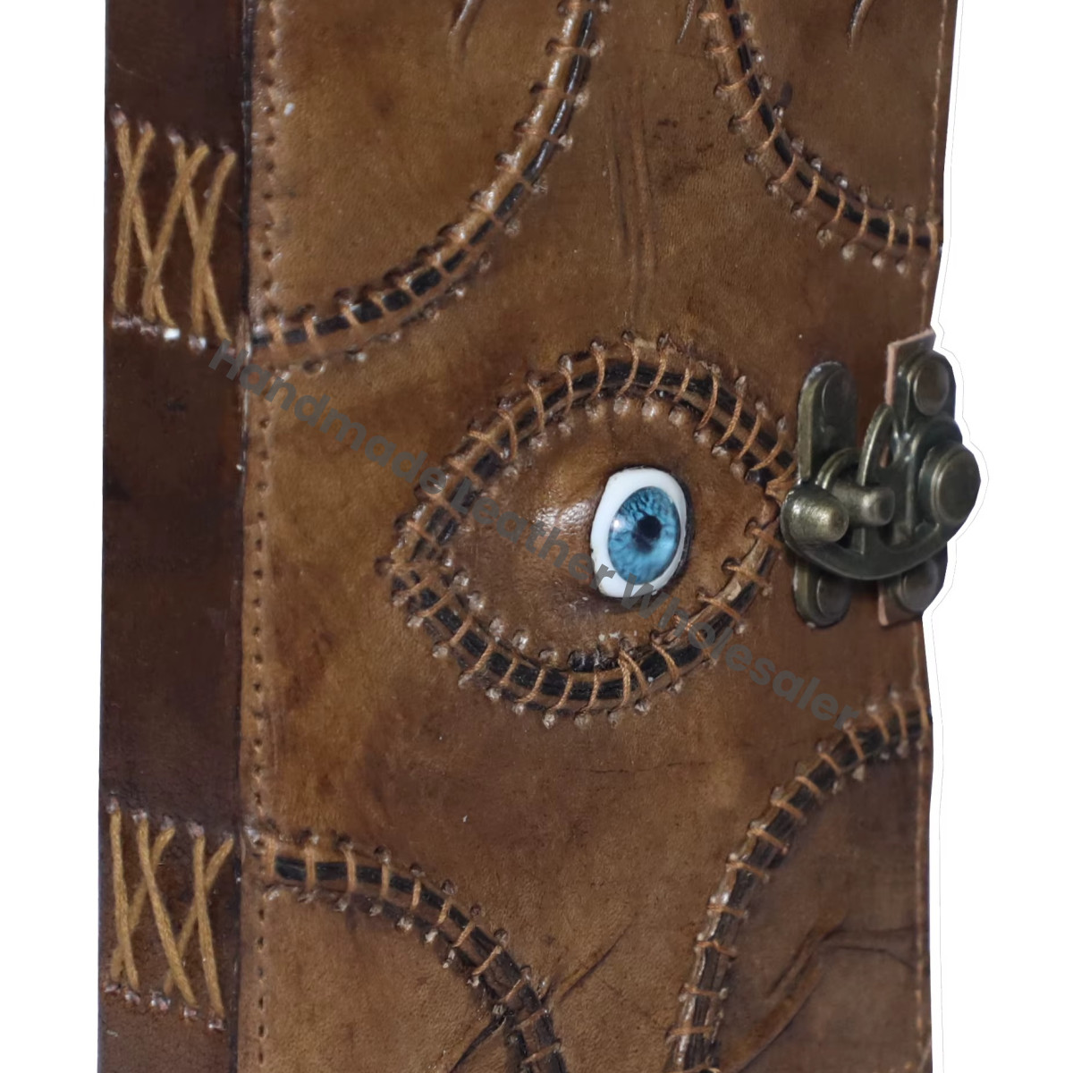 Handmade Leather Address Book God Eye Design Hocus Pocus Recycled Cotton Blank Pages Hard Leather Cover Gift For Women