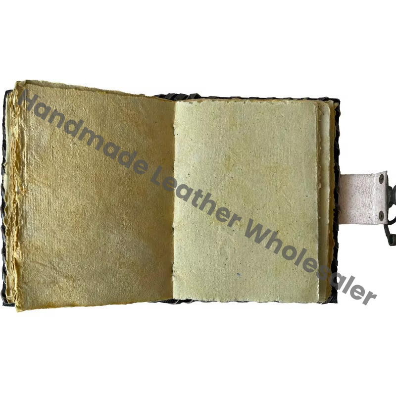Handmade Leather Address Book Soft Spiral Eco-friendly Gift Customized Logo High Quality Garden Flower Blank Vintage Book Deckle