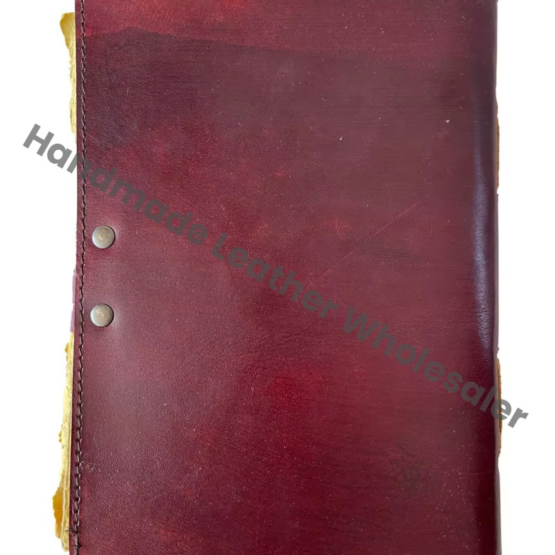 Handmade Leather Address Book Soft Spiral Eco-friendly Gift Customized Logo High Quality Garden Flower Blank Vintage Book Deckle