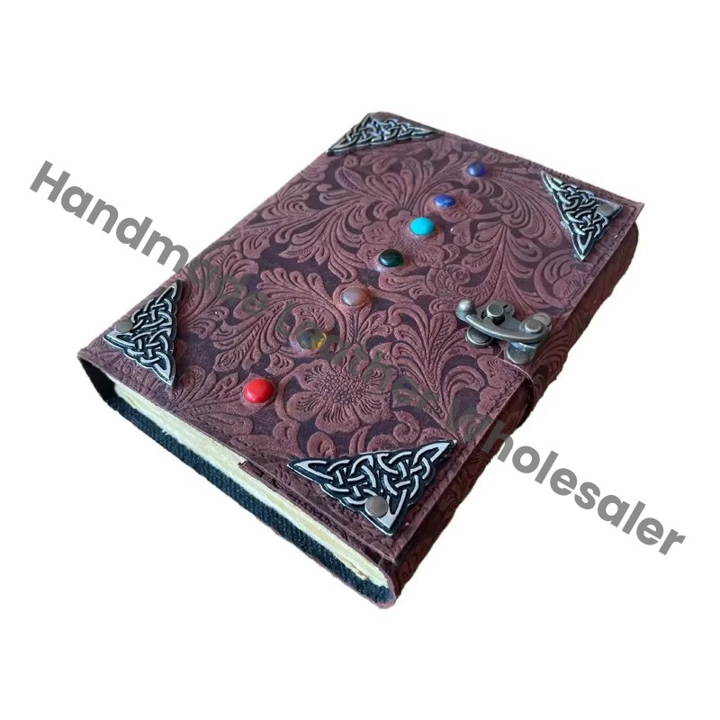 Handmade Leather Address Book Thermal Binding Eco-friendly Paper Metal Corner Vintage Custom Logo Gift Idea