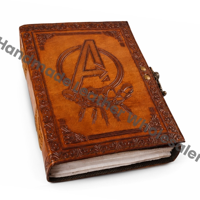 Handmade Leather Avenger Journal, Deckle Edge Paper, Sketchbook