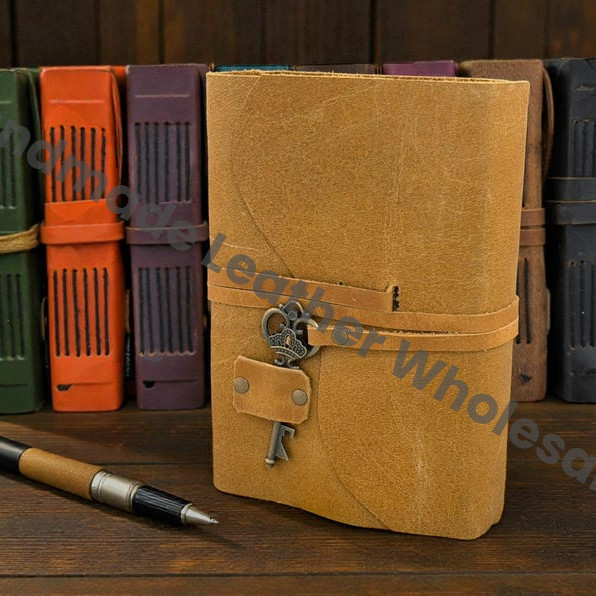 Handmade Leather-Bound Journal with Antique Key | Rustic Blank Notebook Gift for Men & Women Handmade Leather-Bound Journal with Antique Key | Rustic Blank Notebook Gift for Men & Women