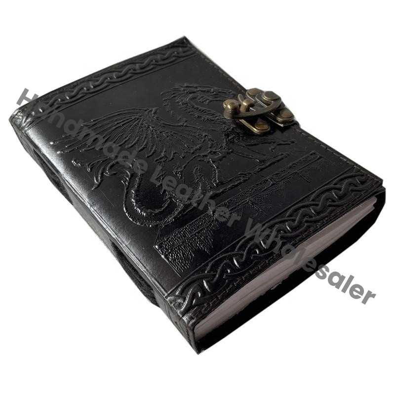 Handmade Leather Cover Gratitude Journal-Eco-Friendly Cotton Paper Loose-Leaf Spiral Binding for Men & Women-Gift Box Packaging
