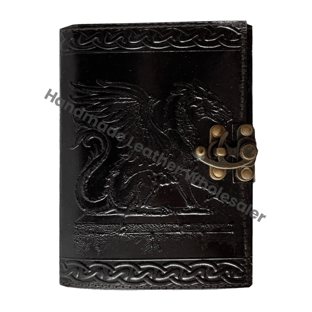 Handmade Leather Cover Gratitude Journal-Eco-Friendly Cotton Paper Loose-Leaf Spiral Binding for Men & Women-Gift Box Packaging
