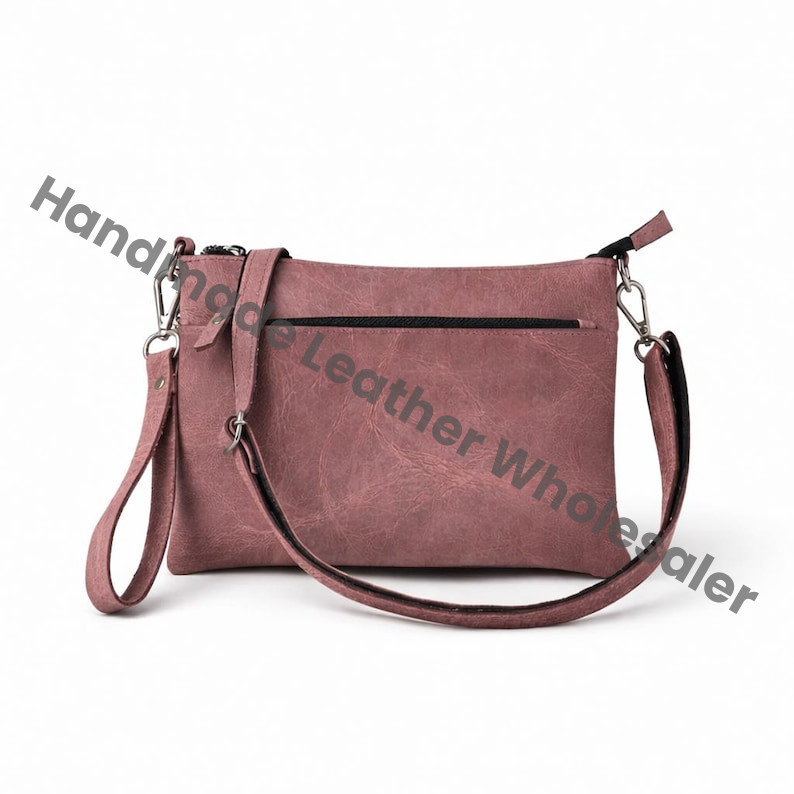 Handmade Leather Crossbody Bag, Minimalist Shoulder Purse with Free Strap