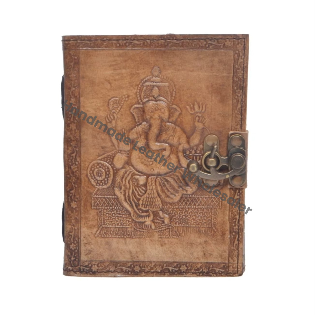 Handmade Leather Embossed Journal Book of Shadows Lord Ganesh Notebook Grimoire Office Diary College Book Poetry Book Sketch