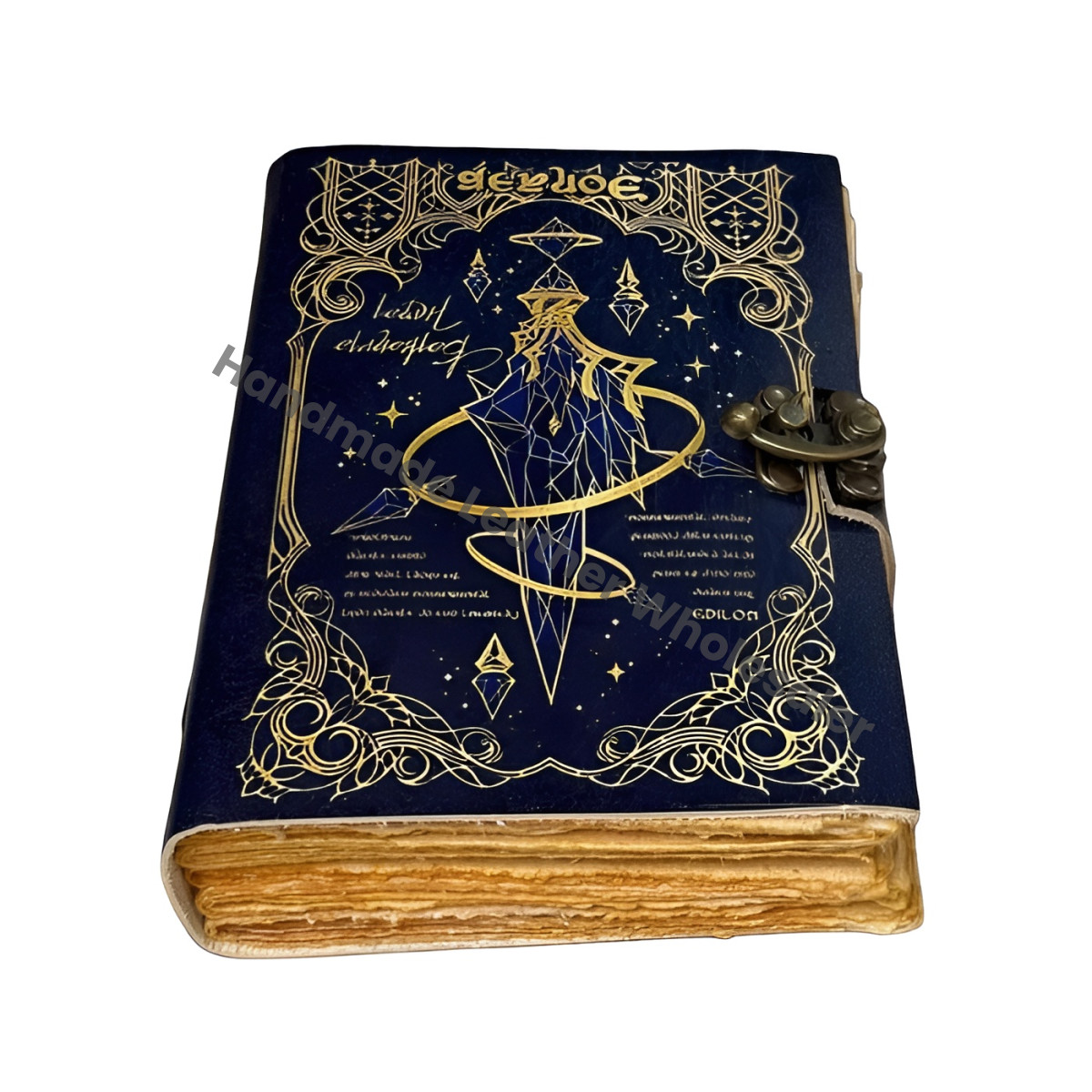 Handmade Leather Grimoire: Antique Deckle Edge Book of Shadows