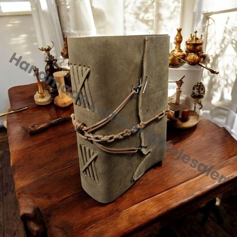 Handmade Leather Journal: Antique Blank Book of Shadows Grimoire