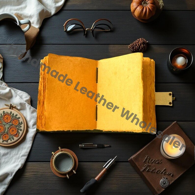 Handmade Leather Journal | Mystical Butterfly Grimoire, Celestial Book of Shadows