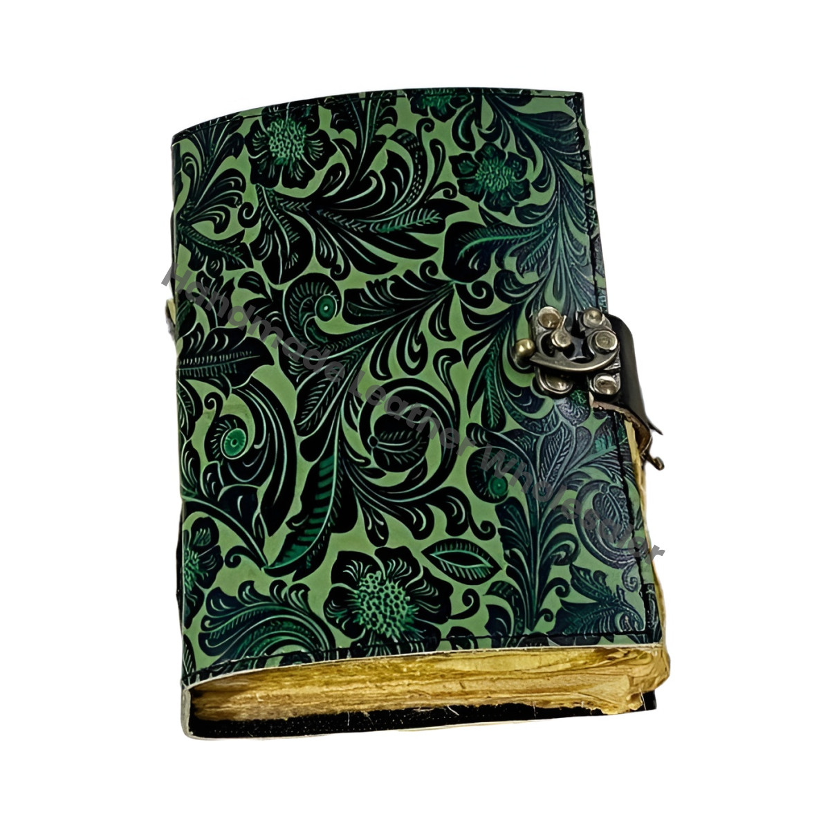 Handmade Leather Journal: Personalized Book of Shadows, Garden Flower Design