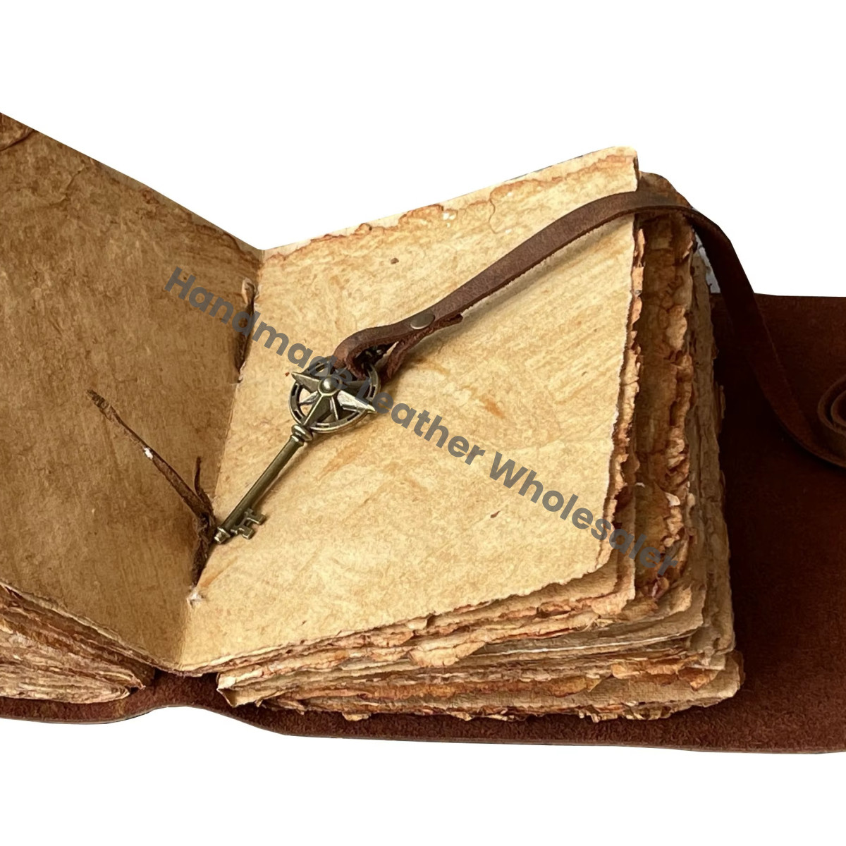 Handmade Leather Journal Soft Garden Flower Blank Vintage Book of Deckle Bound Custom Sketchbook Drawing Travel Planner
