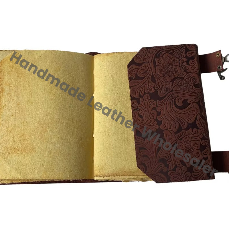 Handmade Leather Notebook Journals Writing Books Diary Flower Sun Moon Vintage High Quality Gift Custom Sketchbook